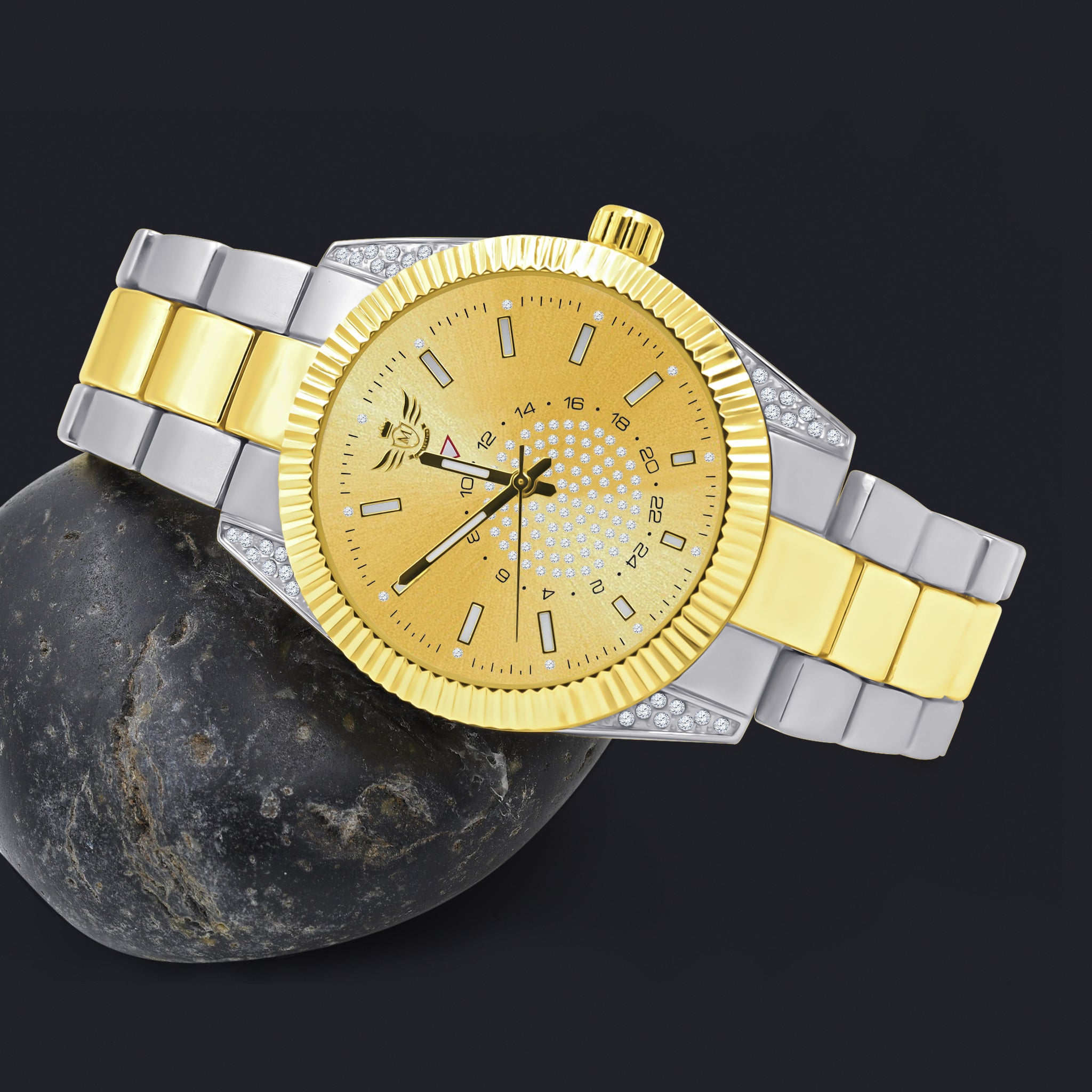 RIDER HIP HOP WATCH I 5630442 featuring a bling metal band, discernible dial with hour markers, and a stylish design suitable for any occasion.